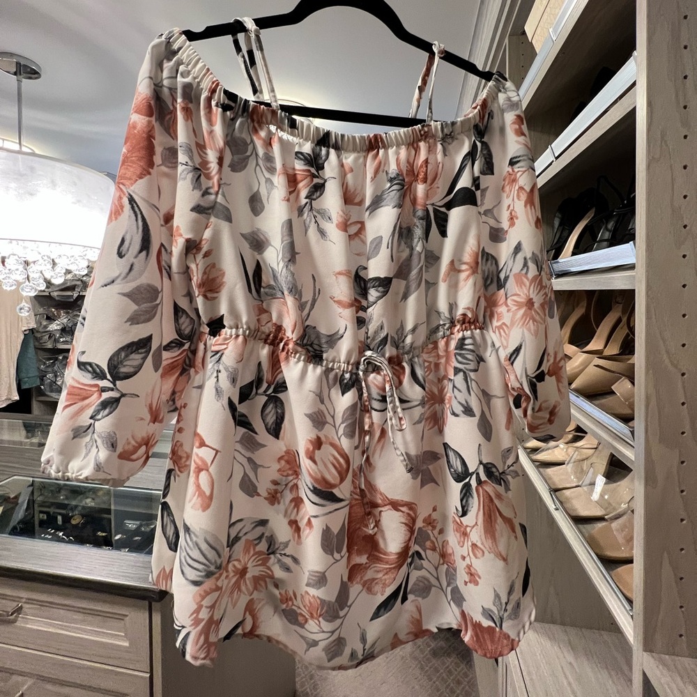 Hint of Blush Maternity Floral Top